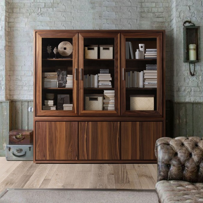 Buffet 180cm diseño contemporaneo en madera de nogal