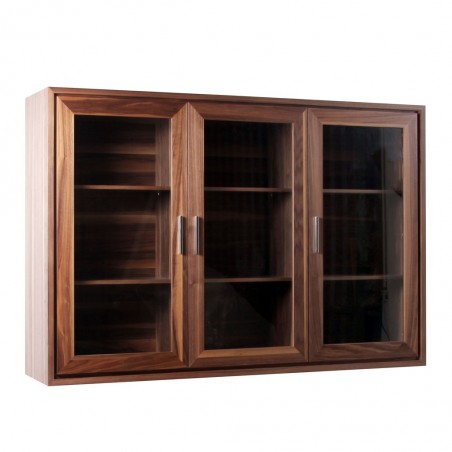 Vitrina 180cm diseño contemporaneo en madera de nogal