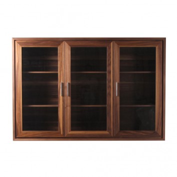 Vitrina 180cm diseño contemporaneo en madera de nogal