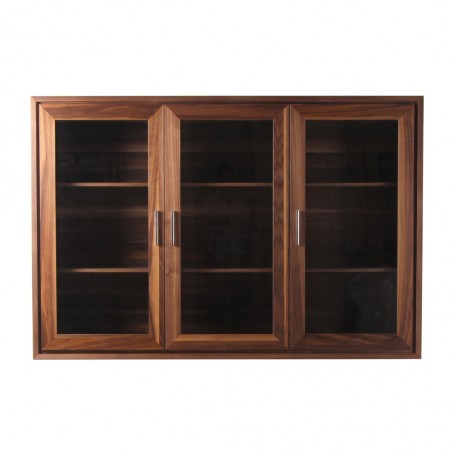 Vitrina 180cm diseño contemporaneo en madera de nogal