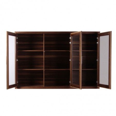 Vitrina 180cm diseño contemporaneo en madera de nogal