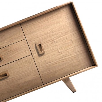 Aparador vintage 160cm madera de roble maciza 2