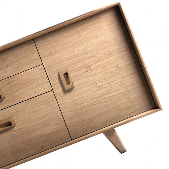 Aparador vintage 160cm madera de roble maciza Aparador vintage 160cm madera de roble maciza