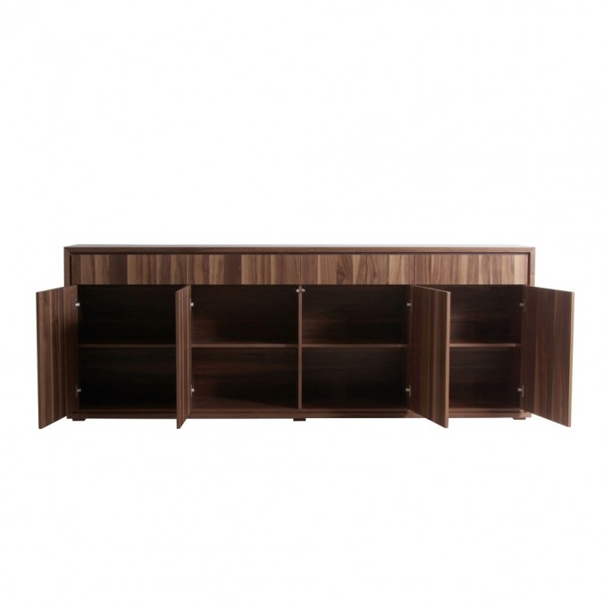 Buffet 240cm diseño contemporaneo en madera de nogal