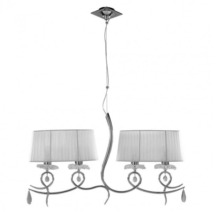 Lámpara de techo lineal 4 luces clásico romántico