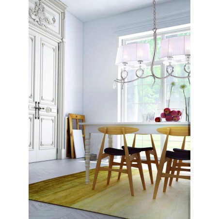 Lámpara de techo lineal 4 luces clásico romántico