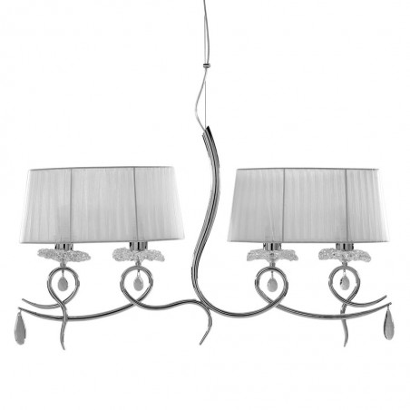 Lámpara de techo lineal 4 luces clásico romántico