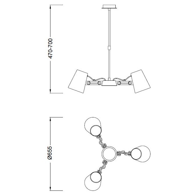 Lámpara de techo 3 luces estilo escandinavo Lámpara de techo 3 luces estilo escandinavo