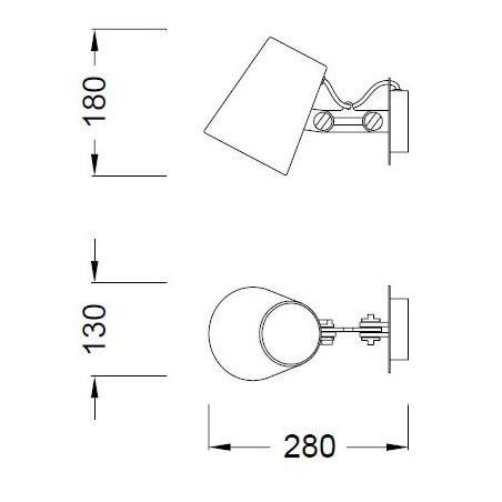 Aplique de pared orientable estilo escandinavo