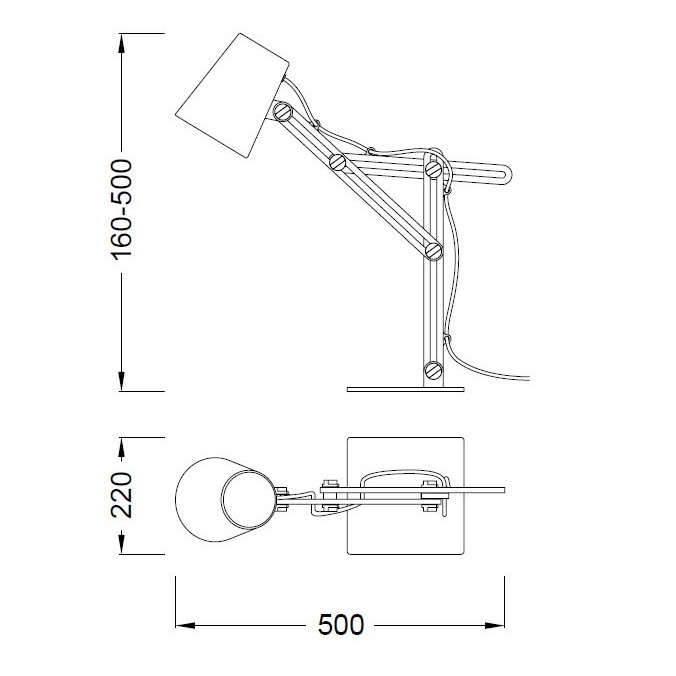 Flexo de mesa orientable estilo escandinavo
