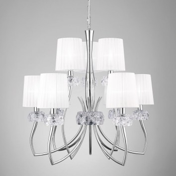 Lámpara techo 9 luces burbujas de cristal