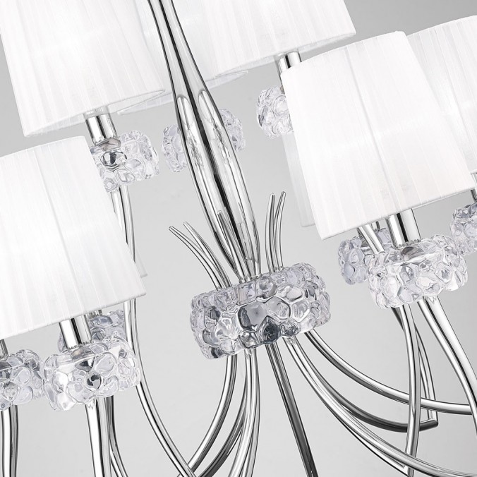 Lámpara techo 9 luces burbujas de cristal