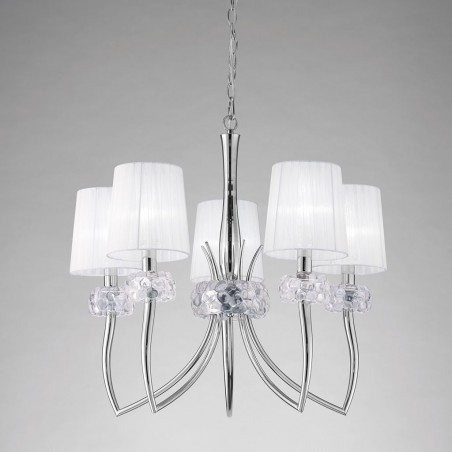 Lámpara techo 5 luces 66cm burbujas de cristal