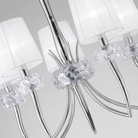 Lámpara techo 5 luces 66cm burbujas de cristal