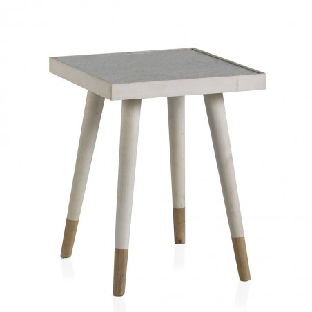 Mesita auxiliar 41x41x53h de estilo vintage en relieve