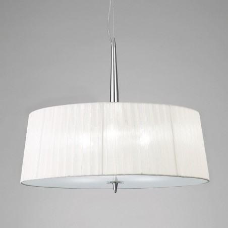 Colgante de techo  55cm pantalla organza blanca