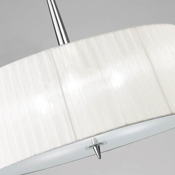 Colgante de techo  55cm pantalla organza blanca