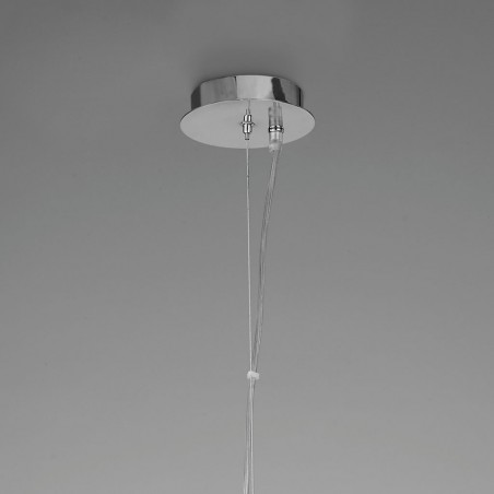 Colgante de techo  55cm pantalla organza blanca