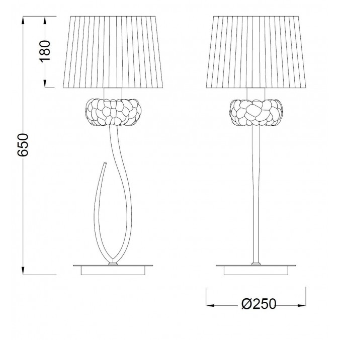 Lámpara de mesa 65cm  burbujas de cristal