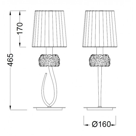 Lámpara de mesa 46cm  burbujas de cristal