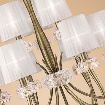Lámpara techo clásica 9 luces burbujas de cristal 2
