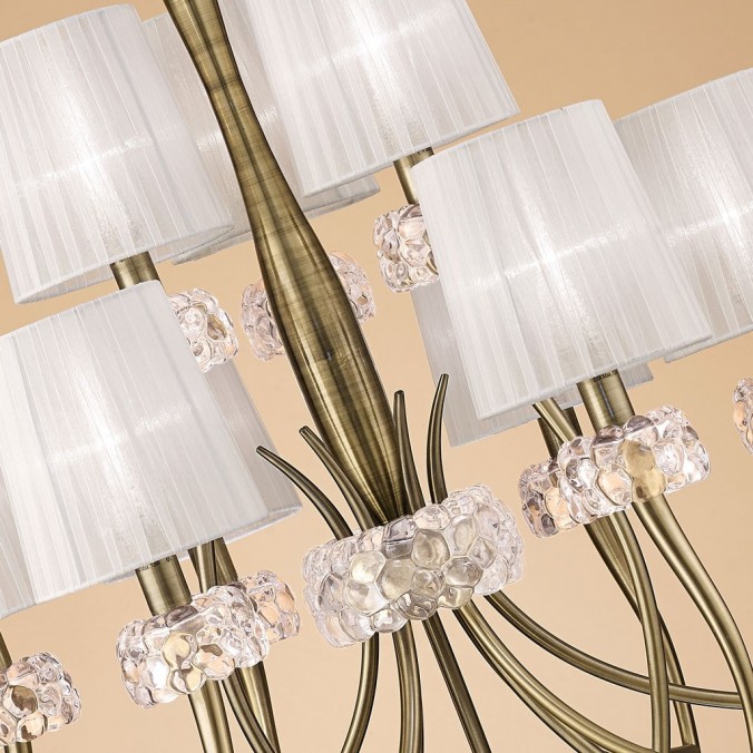 Lámpara techo clásica 9 luces burbujas de cristal