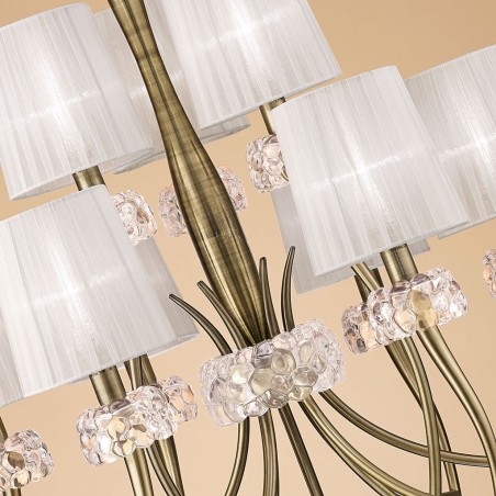 Lámpara techo clásica 9 luces burbujas de cristal