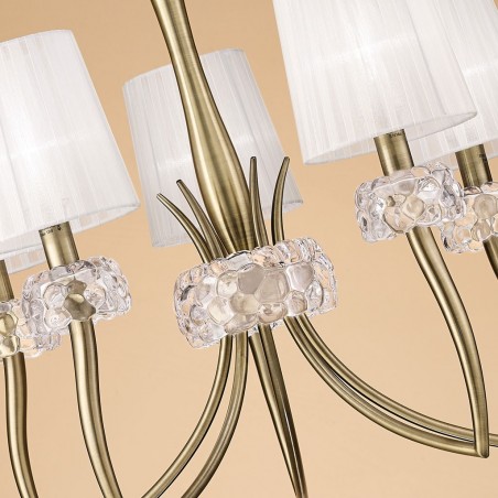 Lámpara techo clásica 5L 66cm burbujas de cristal