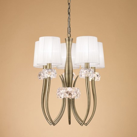 Lámpara techo clásica 5L 50cm burbujas de cristal