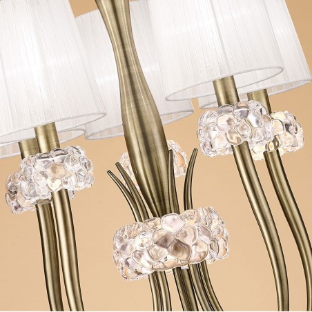 Lámpara techo clásica 5L 50cm burbujas de cristal