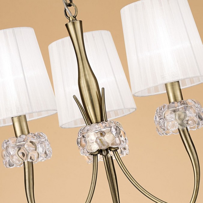 Lámpara techo clásica3 luces 50cm burbujas de cristal