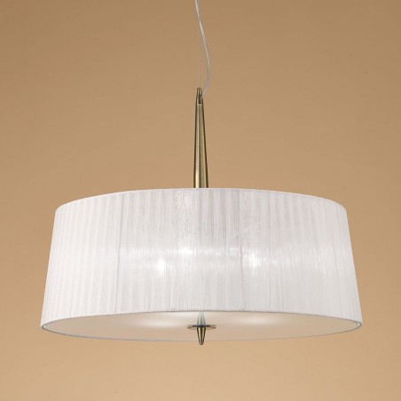 Colgante de techo clásico 55cm pantalla organza blanca