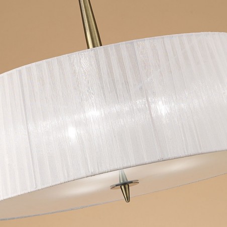 Colgante de techo clásico 55cm pantalla organza blanca