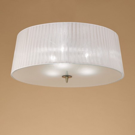 Plafón de techo clásico 55cm pantalla organza blanca