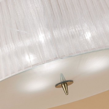 Plafón de techo clásico 55cm pantalla organza blanca 2