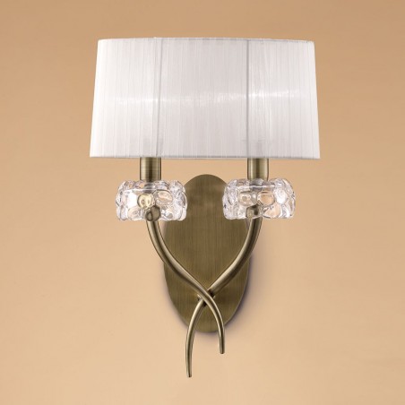 Aplique pared clásico 2 luces burbujas de cristal