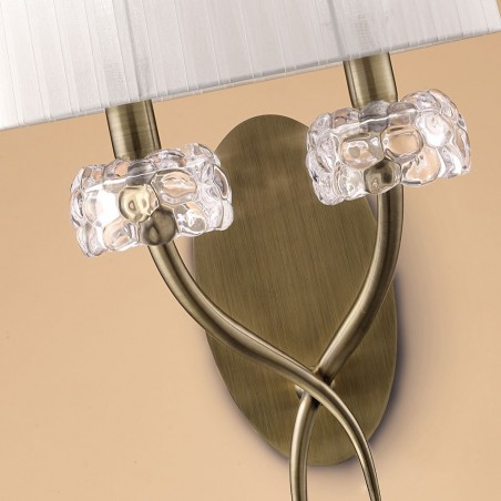 Aplique pared clásico 2 luces burbujas de cristal