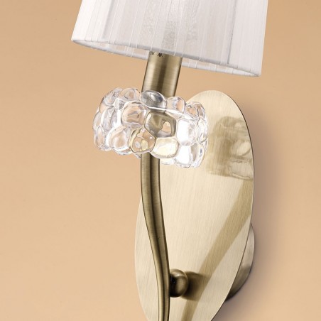 Aplique de pared clásico 1 luz  burbujas de cristal