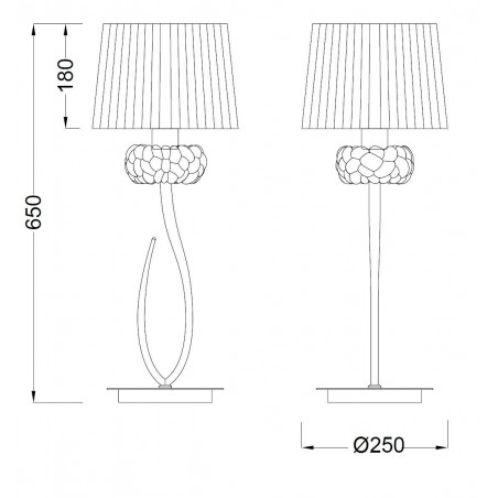 Lámpara de mesa clásica 65cm burbujas de cristal