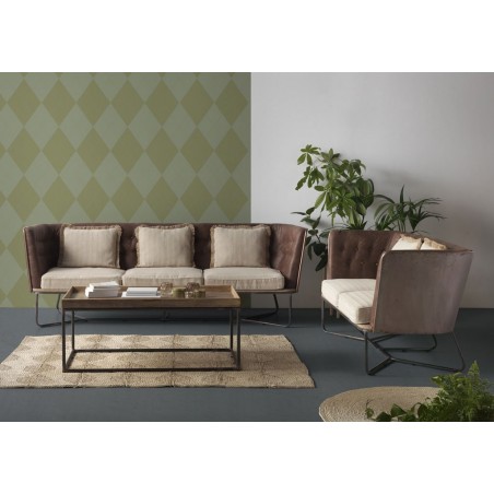 Sofá Vintage 2 plazas 173cm estructura de hierro