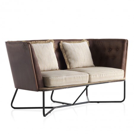 Sofá Vintage 2 plazas 173cm estructura de hierro