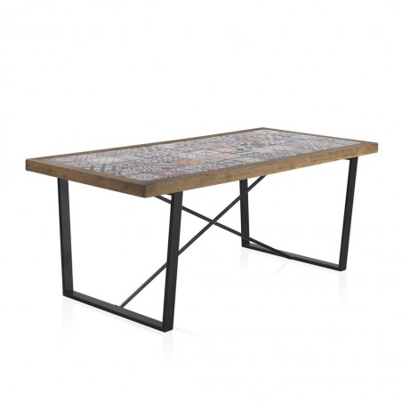 Mesa comedor 195x90cm cerámica vintage