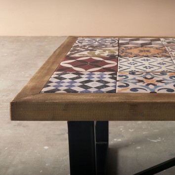 Mesa de centro 115x70cm cerámica vintage 2