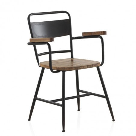 Silla vintage 54x54x82h en hierro y abeto