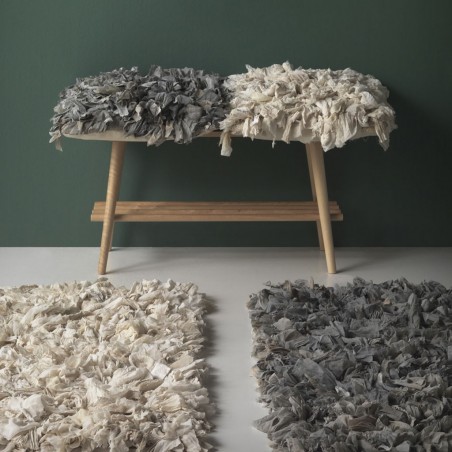 Alfombra trapillo blanco roto 60x120cm