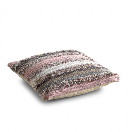 Cojín flecos multicolor cuadrado 45x45cm