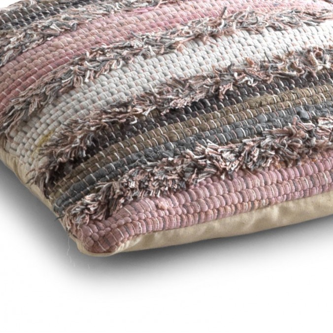 Cojín flecos multicolor cuadrado 45x45cm Cojín flecos multicolor cuadrado 45x45cm