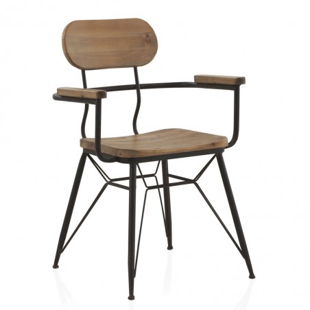 Silla vintage 58x55x84h  abeto y metal