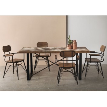 Mesa comedor 180x90 estilo vintage industrial 2