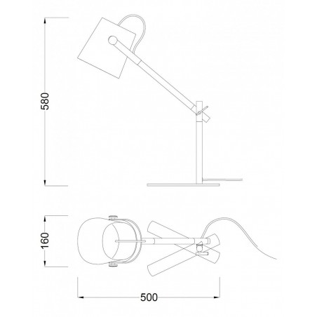 Lámpara de mesa orientable estilo nórdico